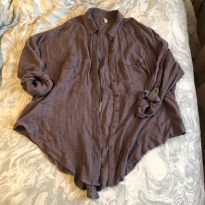 Free People Breezy Button Up with Back Slit